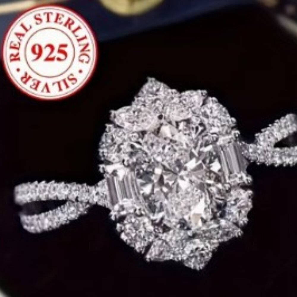 CZ Oval Egg Zirconia Ring for Women - Sparkling Luxurious & Chic Women size 10